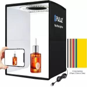 10 x10 미니 포토 라이트 박스 104개의 LED 링 장착된 PULUZ 휴대용 CRI 97 디머블 슈팅 텐트 키트 12개의