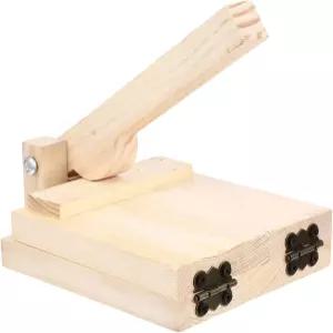 Amosfun 인체공학적 나무 만두 포장지 몰드 및 반죽 압착기 6.49X5.11X2.57인치 수제 토르티야 로티용 주방