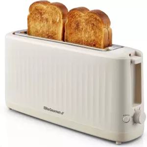 엘리트 고메 ECT2517C SLIMTOASTTM 2슬라이스 롱 슬롯 토스터 쿨터치 바디 6가지 브라우닝 쉐이드 엑스트라
