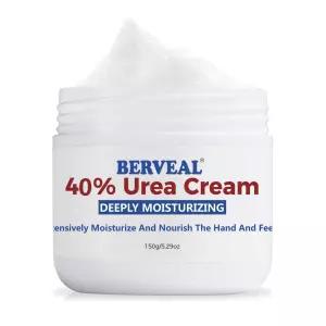 BERVEAL 요소 크림 풋 갈라진 발뒤꿈치를 위한 40 케어 로션 보습 울트라 거칠고 건조하며 굳은 발 거친