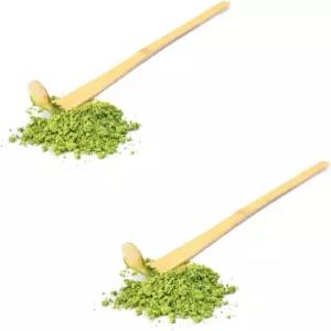 다도 티 스쿱 커피 차 에스프레소를 위한 일본 차샤쿠 후크 녹차 스푼 2Pcs 갈색 대나무 말차 18cm