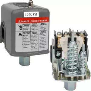 웰 펌프용 WHK 수압 스위치 30-50psi 자동 전기 제어 조절식 차동 1/4 여성 NPT UL 인증 그레이