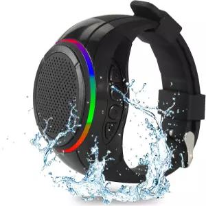 RGB 조명이 장착된 Frewico X10 웨어러블 블루투스 스피커 시계 IP45 방수 손목 TF 카드 MP3 플레이어 원격
