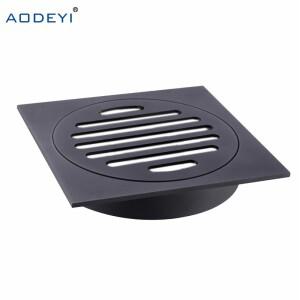 AODEYI-가정용  황동 샤워 배수구 욕실 바닥 타일 삽입 냄새 방지 폐기물 격자 검정색  마감