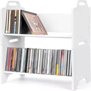 아르키야 2팩 스태커블 CD 홀더 정리함 보관 타워 선반 최대 56개의 케이스를 수 있으며 주얼 디스플레이