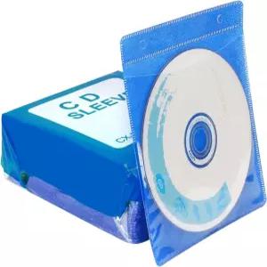 리첸 CD 슬리브 케이스 및 DVD 보관 바인더용 양면 리필 플라스틱 100팩 블루