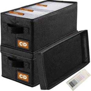 살라조리 CD 보관함 및 케이스 2팩 각각 35장의 데스크탑 옷장 정리함 14.2x6.3x5.5인치 종이 카드 양말용