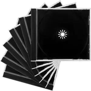 VCYOPN 6 PCS 표준 싱글 클리어 CD 주얼 케이스 조립 트레이가 있는 10mm 얇은 보관 대부분의 차량용