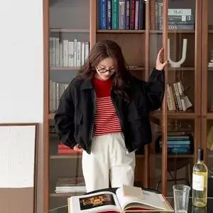 여성용 포켓 디자인 투웨이 숏 집업 자켓 재킷 외투