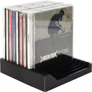 셀솔 CD 홀더 - 12개의 디스크를 보관할 수 있는 비닐 스타일 보관함 프리미엄 매트 블랙 케이스 정리함
