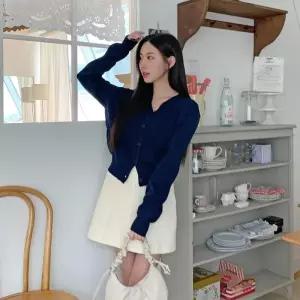 여성 기본 코듀로이 A라인 짧은 치마 골덴 모직