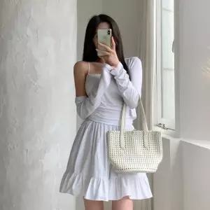 여성 뒤밴딩 층진 미니 스커트 치마