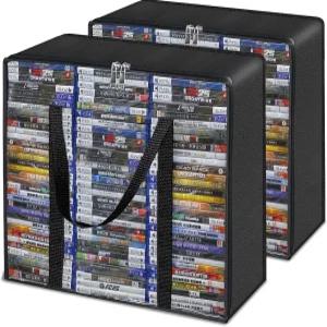 CD DVD 보관 가방 2팩 PU 및 지퍼 손잡이가 있는 투명 블루레이 케이스 홀더 99개의 64 156개의 보관함