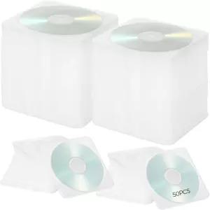 50Pcs 울트라 슬림 CD 케이스 투명 DVD 5.1 x 4.9 0.16 인치 부드러운 플라스틱 보석 안전한 보관을 위한