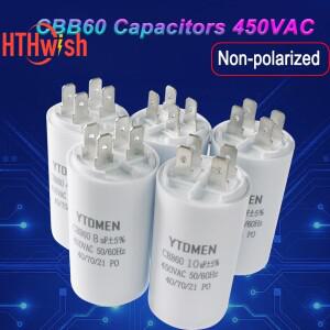 12pcs CBB60 시작 커패시터 450VAC 4pin 전동 실행 5% 4uf-60uf 세탁기 공기 압축기 워터 펌프