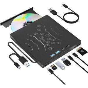 CD롬 플레이어 7IN1 USB3 외장 DVD 버너 CD 노트북용 리더 휴대용 데스크탑 드라이브 라이터