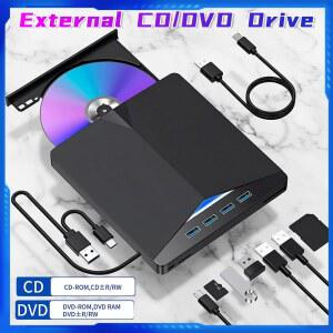 CD롬 플레이어 IN 외장 드라이브 휴대용 DVD 리더 111087리눅스OS용 PC CD 버너 윈도우 노트북