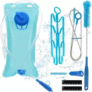 7 PCS 2L 수분 방광 청소 키트 물 트롬본용 튜브 브러시 팩용 온도계 스티커 캠핑 하이킹용 스포츠 병 포함