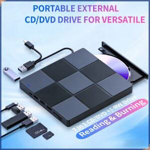 CD롬 플레이어 외장 DVD 드라이브 휴대용 CD DVDCD PC용 경량형 TYPEC 노트북 USB 리더