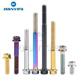 Wanyifa 티타늄 볼트 M5M6x10 15 20 25 30 35 40 45 50 55 60 65 70 75 80 90 100mm 바이크 오토바이 용 소