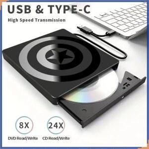 CD롬 플레이어 노트북 PC용 IN 외장 CDDVD 드라이브 라이터 SDTF CDDVDRWROM 디스크 버너 리더 USB