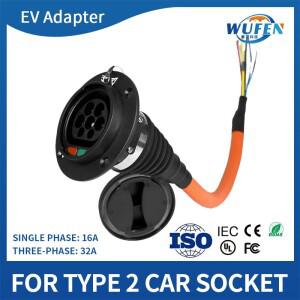 EVSE IEC62196 전기 자동차 충전 소켓 Ev 타입 2 1P 3P 16A 32A 80A 50cm 코드 4 승객