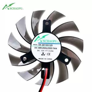 XK-8010H12S 그래픽 카드 냉각 팬 라우터 마이크로 호스트 CPU용 직경 75mm 구멍 피치 40mm DC12V 0.25A 33