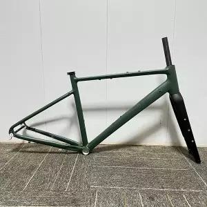 자전거프레임 43cm/47cm/52cm 버킷 액슬 자갈 자전거 프레임 700C 탄소 섬유 프론트 포크 스루 도로 시트
