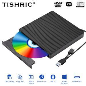 CD롬 플레이어 TISHRIC TYPE USB 외부 CD DVD 라이터 RW 드라이브 노트북 버너 리더 데스크탑