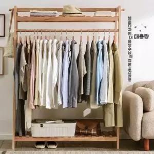 행거 튼튼한 랙 우드 선반 단 미니 원룸 옷방 70cm