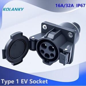 케이블 SAE J1772 없이 전기 자동차 충전 IP67 16A32A 7.2kw용 Type1 EV 소켓 커넥터
