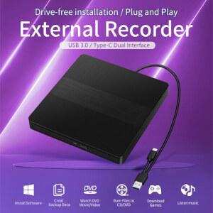CD롬 플레이어 IN TYPE USB 슬림 외장형 DVD VCD 드라이브 PC 라이터 트레이 버너 휴대용 CD 노트북 리더