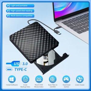 CD롬 플레이어 2IN1 외장형 CD DVD 드라이브 USB 데스크탑용 PC DVDROM 노트북 버너 보호 CDRW 슬림형