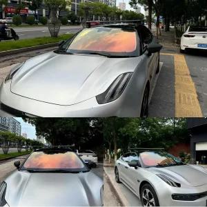 자동차용 XhuangTech 윈도우 틴트 필름 카멜레온 레드 솔라 80 VLT 안티 글레어 99 자외선 차단 보호