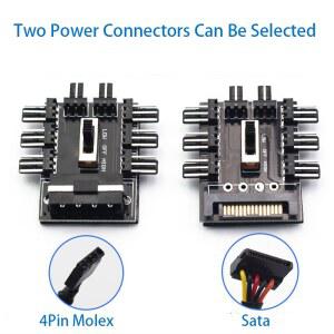 그래픽카드써멀패드 3PIN 허브 PWM SATA 분배기 PC 쿨링 어댑터 쿨러 속도 케이블 4PIN 12V