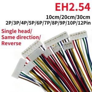 10개 묶음 EH2.54 피치 암 커넥터 와이어 10CM 26AWG 단일 끝이중 끝 케이블 전자 2P 3P 4-12핀