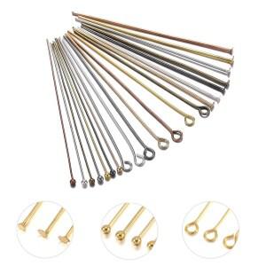 200pcs 1620253035404550mm 플랫 헤드볼 헤드아이 헤드 핀 DIY 쥬얼리 결과 액세서리 위한 금속 머리핀