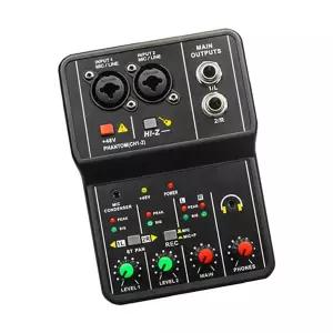 소형 USB 오디오 인터페이스 저지연 3.5mm 스테레오 입력 48V 팬텀 파워 플러그 앤 플레이 오디오 믹서 레