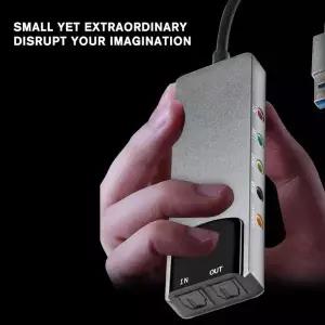 USB 사운드 카드 7.1 5.1 채널 실용적인 외부 오디오 카드 휴대용 게임 라이브 스트리밍 SPDIF PC컴퓨터용