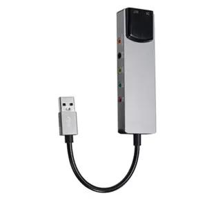 핫 6-in-1 USB 사운드 카드 컴퓨터용 USB 광섬유 Spdif 사운드 카드 외부 다기능 Ac-3 5.1