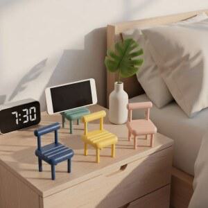 휴대용모니터거치대 포터블 모니터 태블릿 거치대 휴대용모니터 보조 아이디어 달콤한 색상의 귀여운 예쁜 감성 공간과 스마트폰 미니 더해줍니다 의자형 휴대폰 작업 집에 재미를