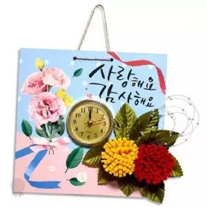 입체꽃 장식 벽걸이 시계 만들기 세트 어린이 창의력 개발 교구 감사 선물 제작