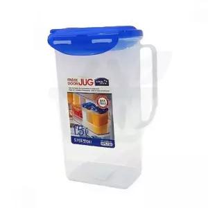 한결채움 물병 1.5L 락앤락 손잡이 물통 냉장고 보관용 식당 업소용 사각 투명 1P 플라스틱