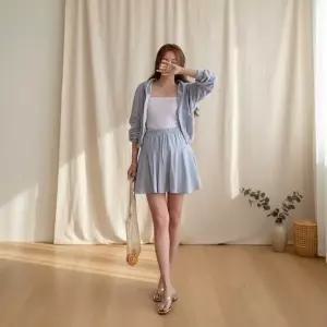 [다잇템]여성 허리밴드 플레어 테리 치마바지 팬츠 스커트