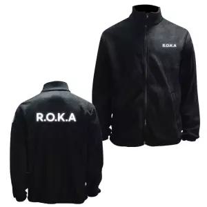 플리스 블랙 겨울집업 기모 반사 후리스 집업 ROKA