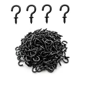IDEALESV 100개 1/2인치 작은 나사 고리 천장 보석 끈 조명 블랙