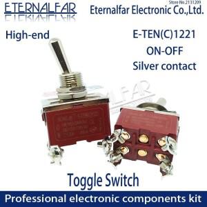 고급 E-TEN1221 품질 실버 접점 방수 슬라이드 스위치 온 오프 4 핀 리셋 로커 토글 DPST 12mm 16A 250V AC