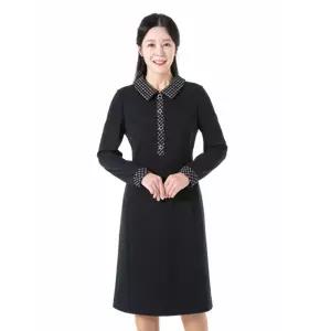 포라리 카라 배색 단정핏 하객 원피스 S341010