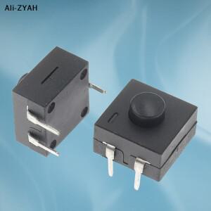 Zy10Pcs 12X12MM 손전등 버튼 스위치 3 다리형 수직 직선 삽입 2개의 ON 및 1개의 OFF 검정색
