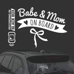 [RIZPICK]Babe Mon ON BOARD 화이트시트지 자동차스티커